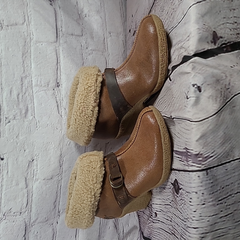 Leather Wedge Boots